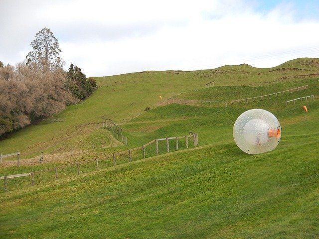 Zorbing on the hill
